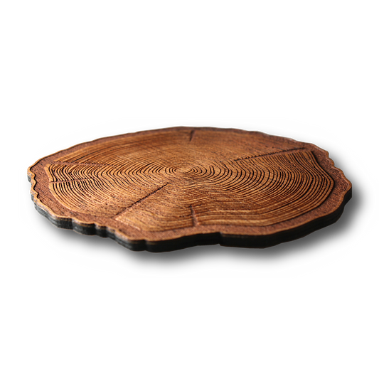 Wooden Coasters 4" (Tree Stump in Mahogany) 4-Pack