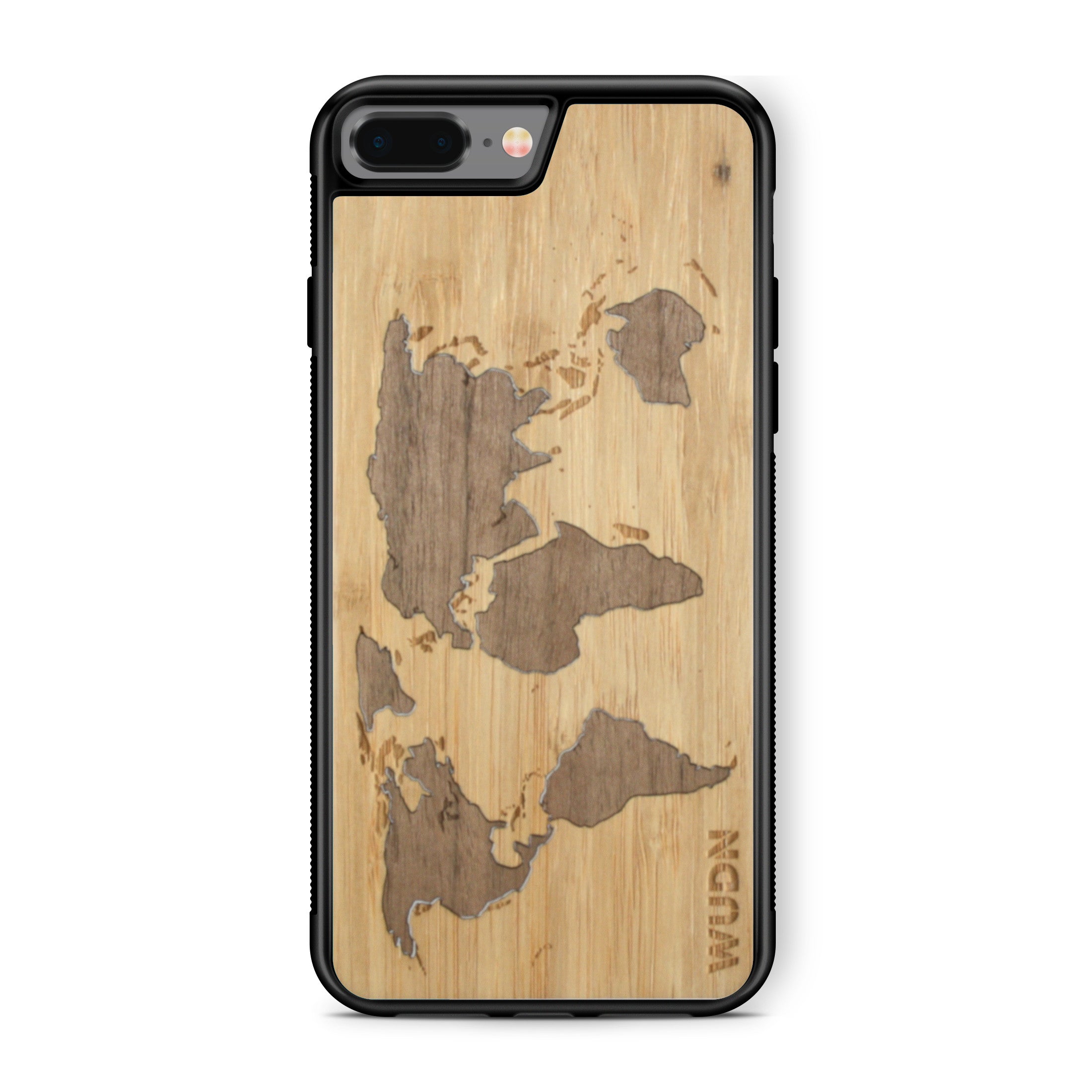 Slim Wooden Phone Case (World Map Traveler - Bamboo Ocean)