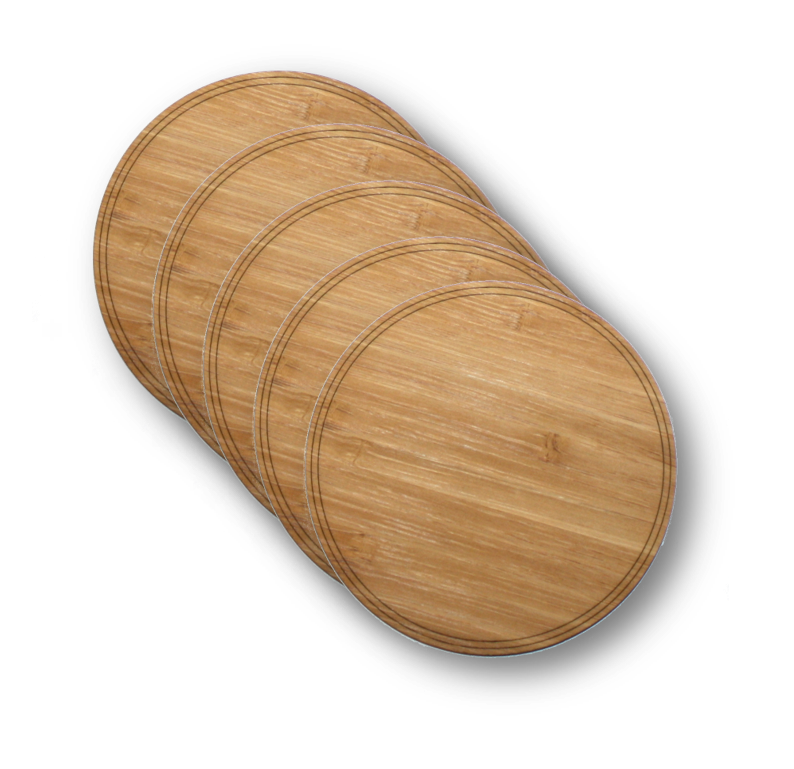 WUDN HNDCRFTD - Wooden Coasters 4 (18 Shape / Wood Options) 4-Pack Black Walnut / Circle