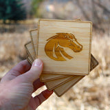 Solid Bamboo Coasters - BSU Broncos