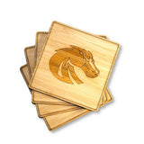 Solid Bamboo Coasters - BSU Broncos