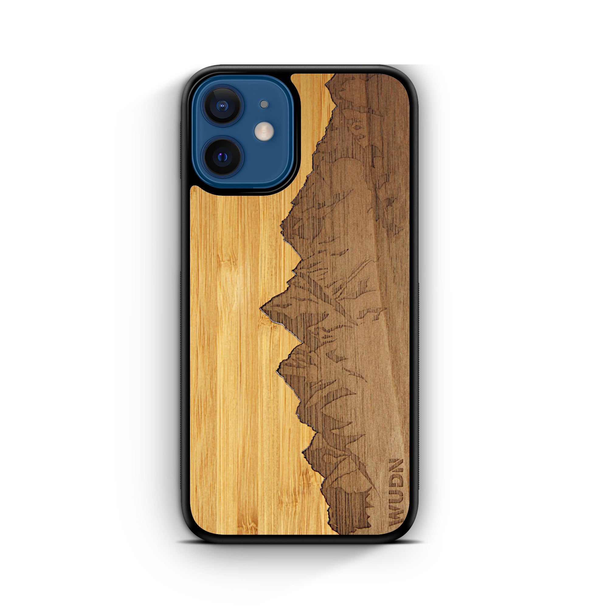 Slim Wooden Phone Case | Sawtooth Mountains Traveler, Cases by WUDN for iPhone 12 Mini (5.4
