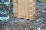 Mountain Biker 6 oz. Wooden Hip Flask - Outdoor Adventure Series - Art by Ben McKenzie