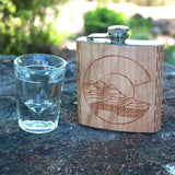 Colorado Landscape 6 oz. Wooden Hip Flask (Outdoor Adventure Series - Art by Ben McKenzie)