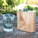 Idaho Night Landscape 6 oz. Wooden Hip Flask - Outdoor Adventure Series - Art by Ben McKenzie