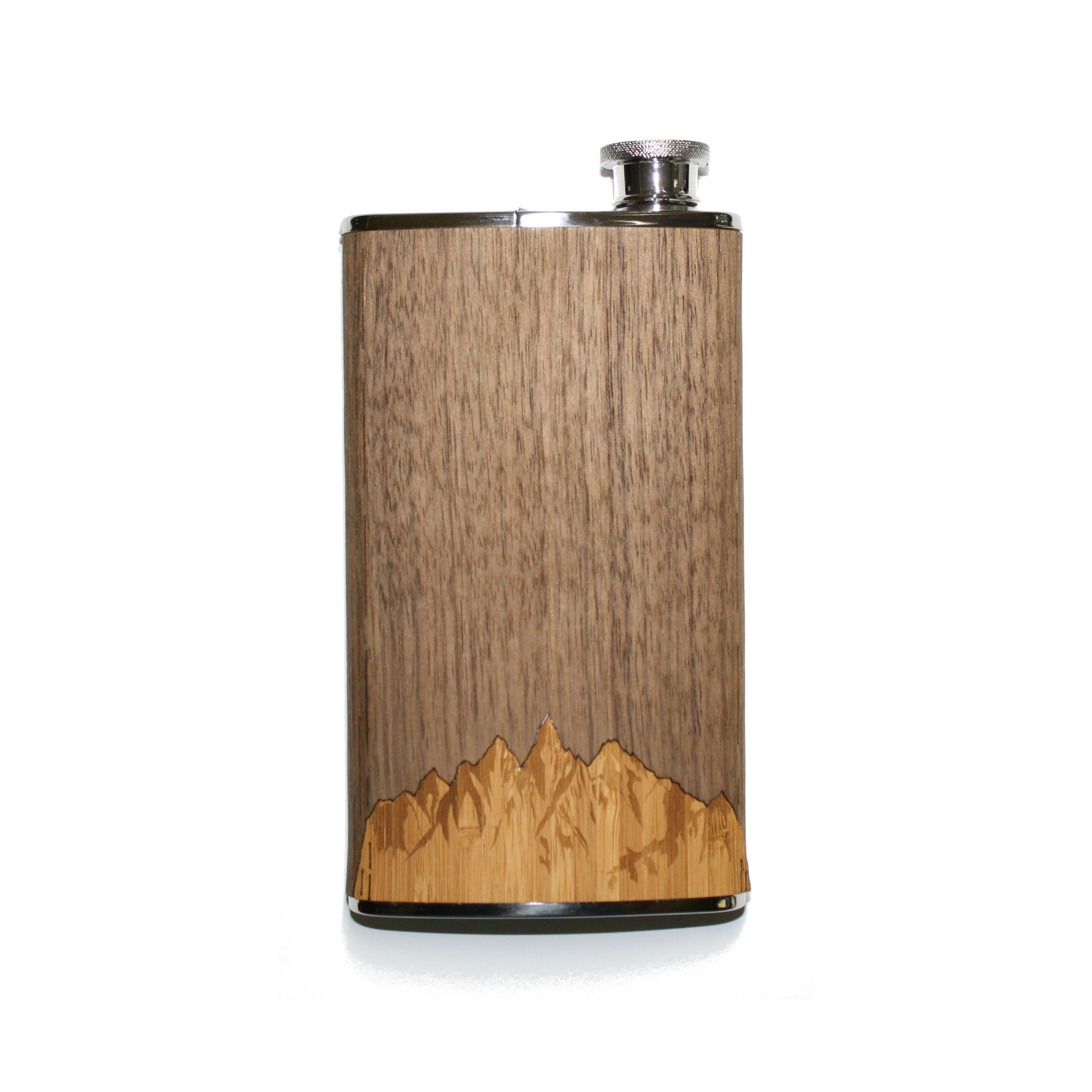 4 oz. Wooden Cigar Flask - Sawtooth Mountains