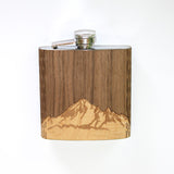 Wooden Hip Flask - Cascade Range (Mt. Baker)