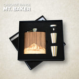 Wooden Hip Flask - Cascade Range (Mt. Baker)