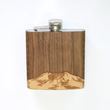 Wooden Hip Flask - Cascade Range (Mt. St. Helens)