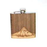 Wooden Hip Flask - Cascade Range (Mt. Hood)