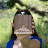 Wooden Hip Flask - Cascade Range (Mt. Hood)