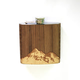 Wooden Hip Flask - Cascade Range (Mt. Shasta)