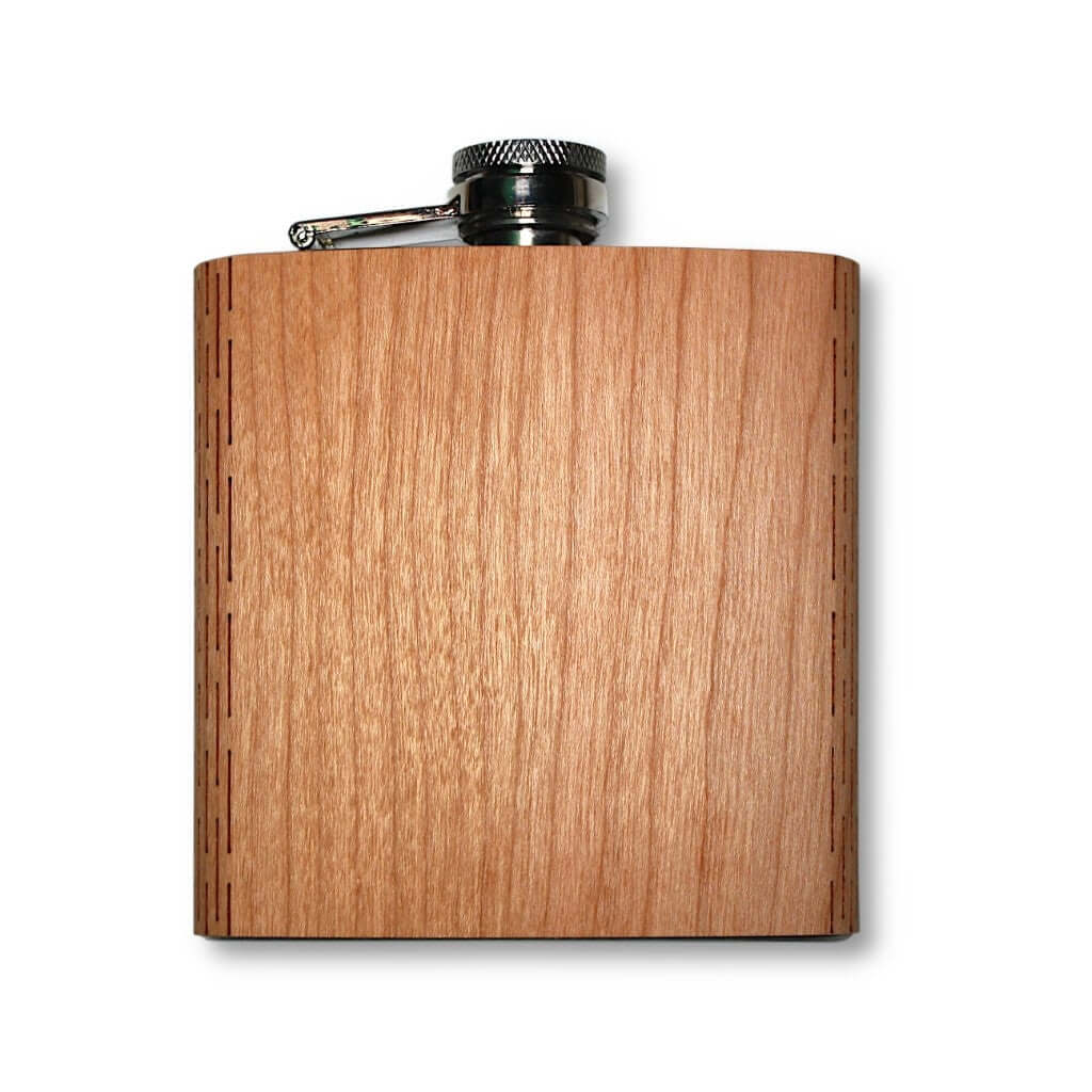 Customizable 6 oz. Wooden Hip Flask
