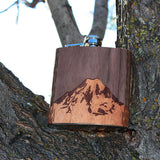 6 oz. Wooden Hip Flask (Mt. Rainier in Mahogany & Black Walnut)