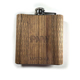 6 oz Wooden Hip Flask (PNW in Black Walnut & Shimmering Maple)