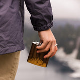 6 oz. Wooden Hip Flask (Sawtooth Mountains in Bamboo & Black Walnut)