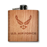 6 oz. Wooden Hip Flask (US Military Collection)