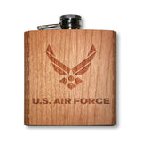 6 oz. Wooden Hip Flask (US Air Force Logo in American Cherry)