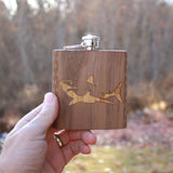 High Quality 6 oz. Wooden Hip Flask - Hand Crafted from Local Wood, Bar - WUDN