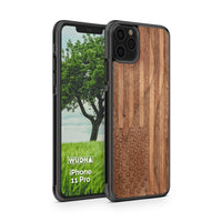Slim Wooden iPhone Case (American Flag in Black Walnut)