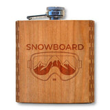 6 oz. Wooden Hip Flask (Snowboard in American Cherry)