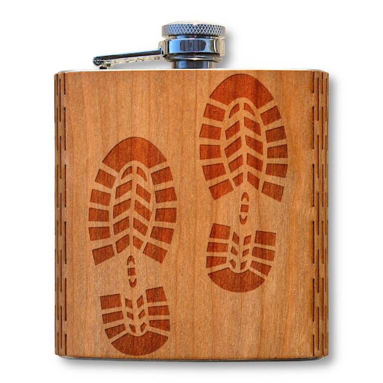 6 oz. Wooden Hip Flask (Boots in American Cherry)