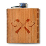 6 oz. Wooden Hip Flask (Hatchets in American Cherry)