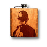 6 oz. Wooden Hip Flask (Banksy UK Policeman in Mahogany)