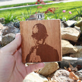 6 oz. Wooden Hip Flask (Banksy UK Policeman in Mahogany)