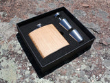 Real Wooden 6 oz. Hip Flask in Premium Gift Box with Shot Glasses & Funnel