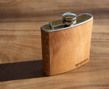 High Quality 6 oz. Wooden Hip Flask - Hand Crafted from Local Wood, Bar - WUDN