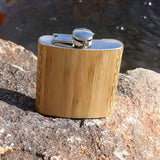 High Quality 6 oz. Wooden Hip Flask - Hand Crafted from Local Wood, Bar - WUDN