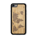 Slim Wooden Phone Case (World Map Traveler - Bamboo Ocean)