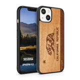 Slim Wooden iPhone Case | California Republic in Mahogany