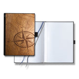 Handcrafted Wooden Journal / Planner (Compass Rose)