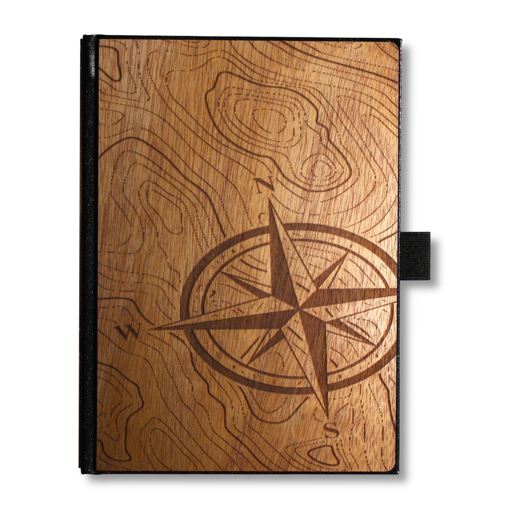 Handcrafted Wooden Journal / Planner (Compass Rose)