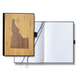 Handcrafted Wooden Journal / Planner / Notebook (Idaho State Inlay in Walnut & Bamboo)