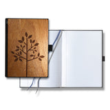 Handcrafted Wooden Journal / Planner (Laser-Engraved Simple Tree)