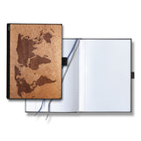 Handcrafted Wooden Journal / Planner (Laser-Engraved World Map)