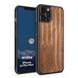 Slim Wooden iPhone Case (American Flag in Black Walnut)