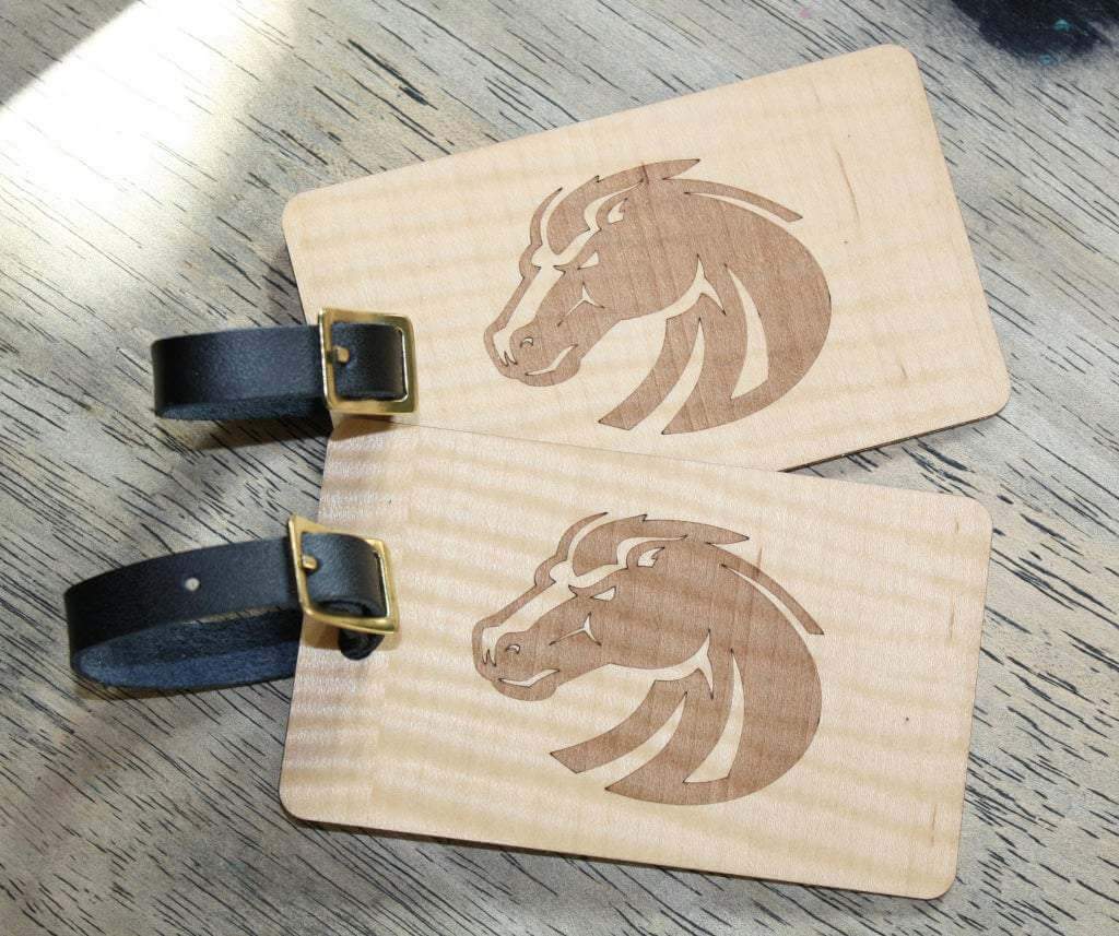 Slim Luggage Tags - Pair - BSU Broncos | Luggage Tag Traveler, Home and Office - WUDN