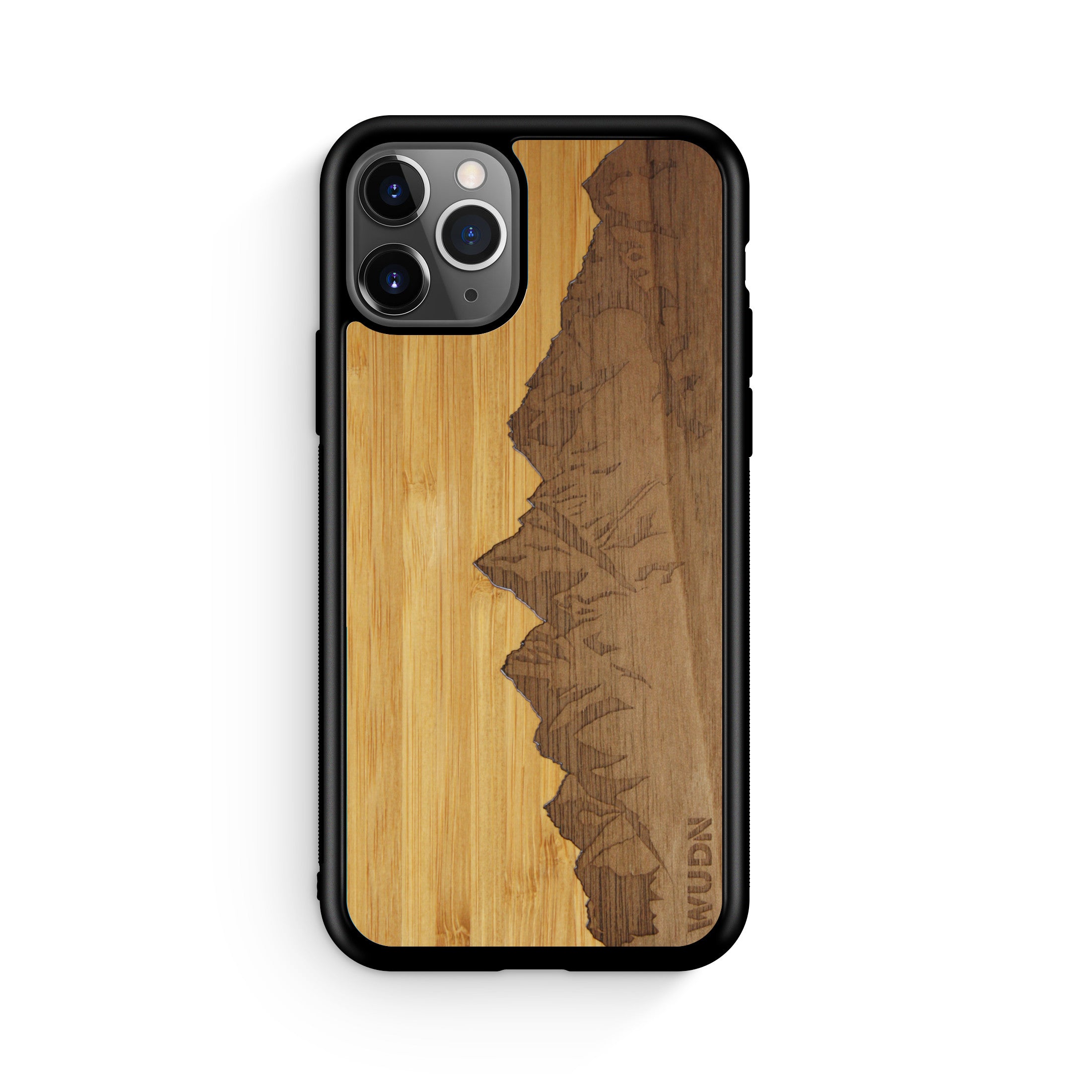 Slim Wooden Phone Case | Sawtooth Mountains Traveler, Cases by WUDN for iPhone 11 Pro (5.8")