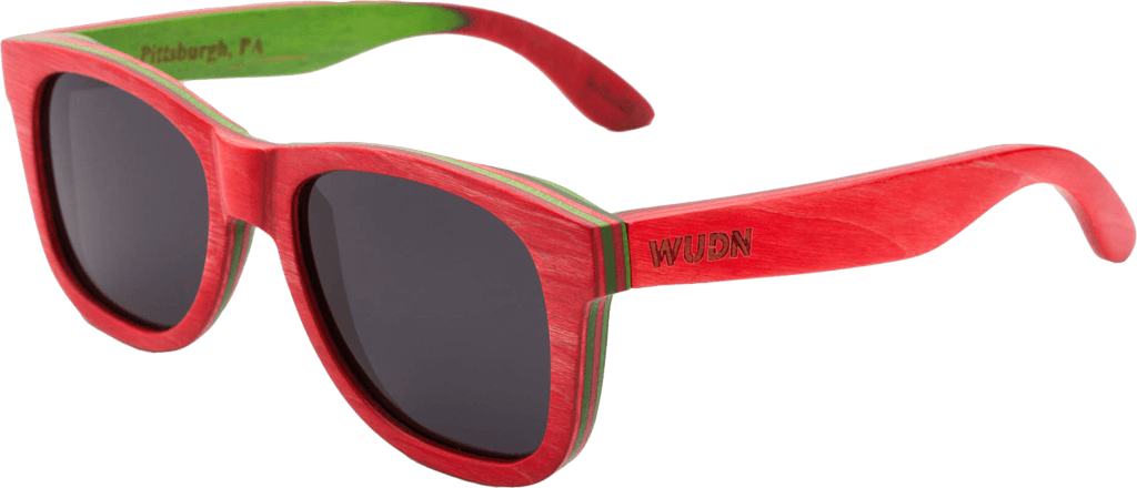 Recycled Skatedeck Bluntslide Red Sunglasses by WUDN, Sunglasses - WUDN