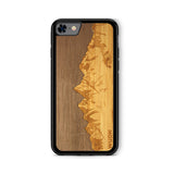 Slim Wooden Phone Case (Sawtooth Mountains Walnut Sky)