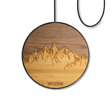 Wooden Qi Wireless Fast Charger - Sawtooth Mountains Edition