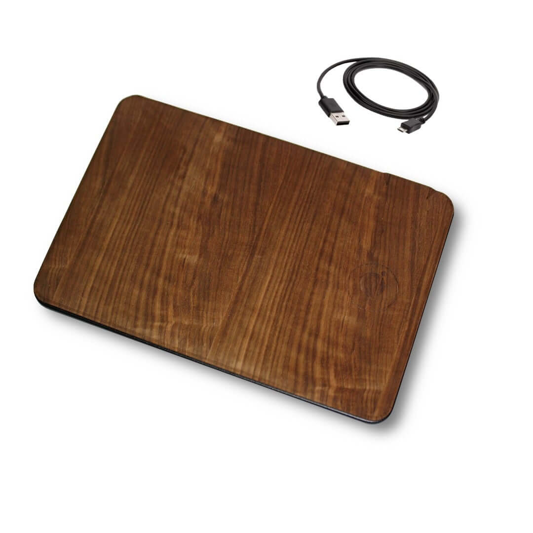 Oversize Wood Mousepad with 10 watt Qi Wireless Fast Charger