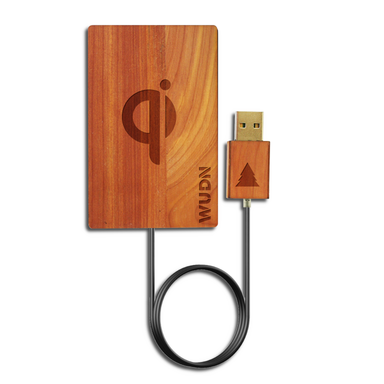 Wooden Credit Card Qi Wireless Fast Charger