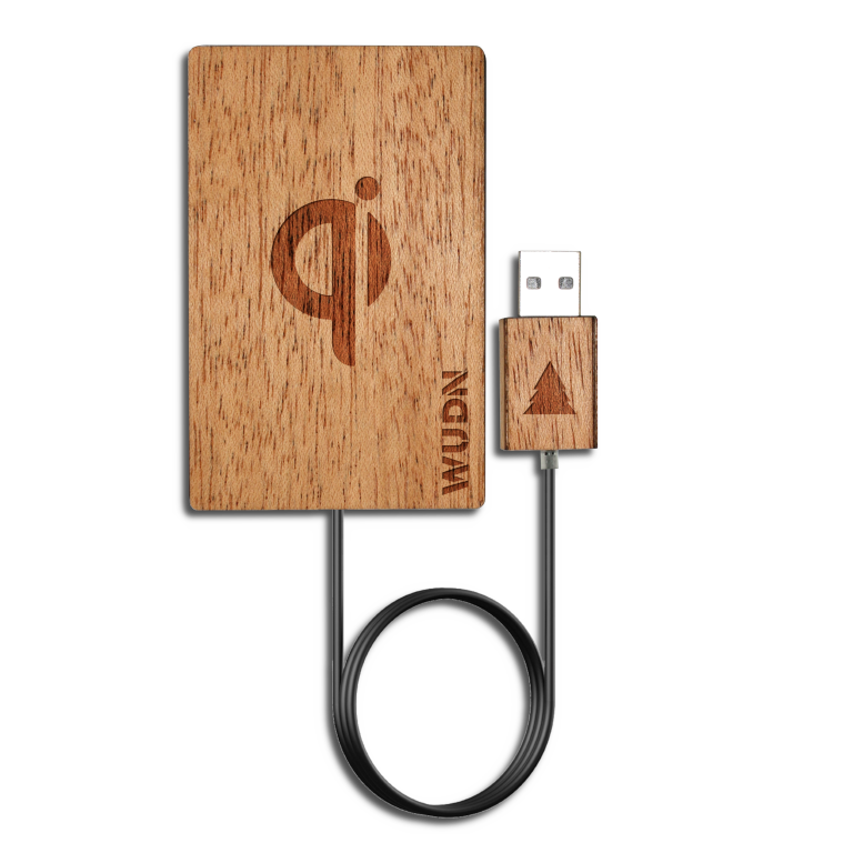 Wooden Credit Card Qi Wireless Fast Charger