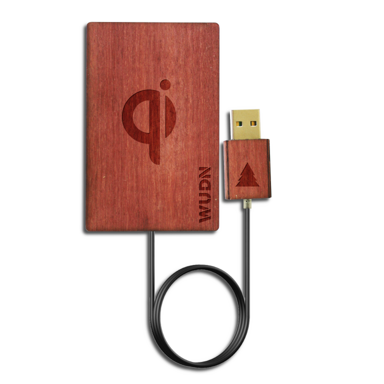 Wooden Credit Card Qi Wireless Fast Charger