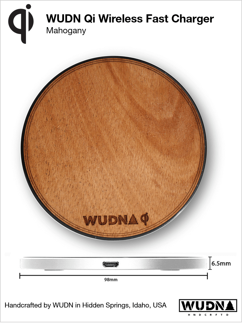 Customizable Wooden Qi Wireless Fast Charger, Power Banks - WUDN